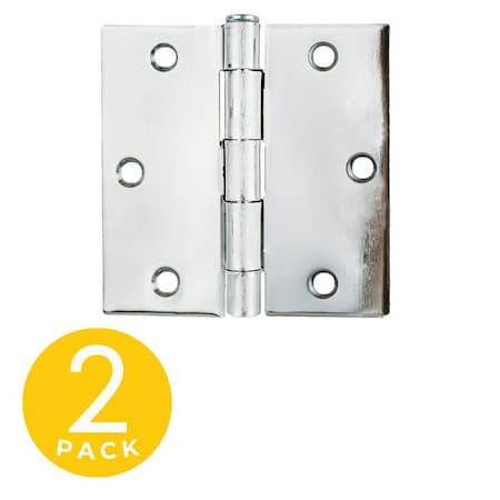 Global Door Controls 3.5 in Leaf W x 3.5 in Leaf H, Brushed Chrome CP3535-26